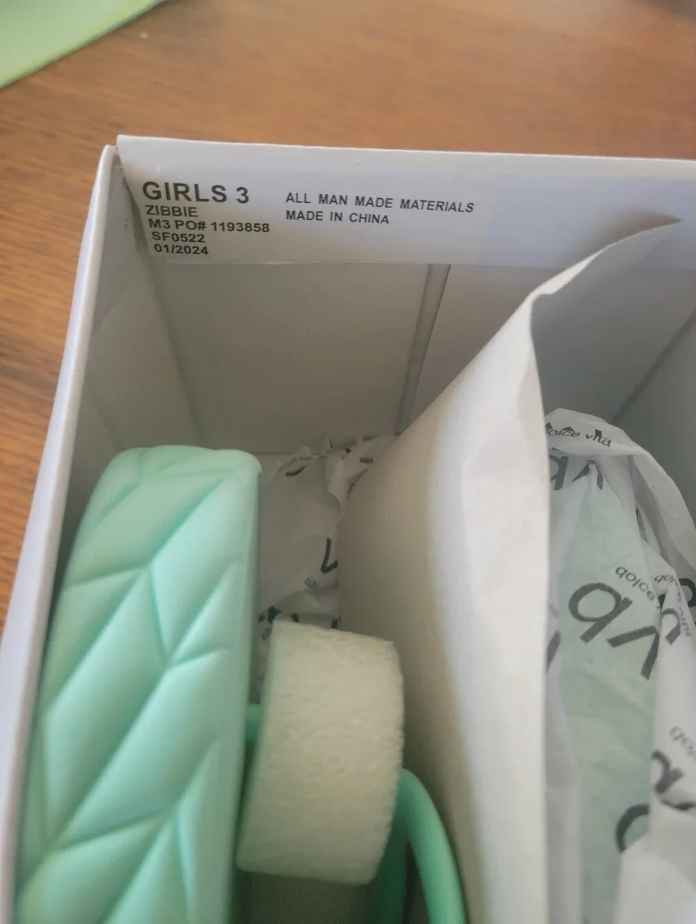 DV by Dolce Vita Girls Mint Green Platform Flip Flops